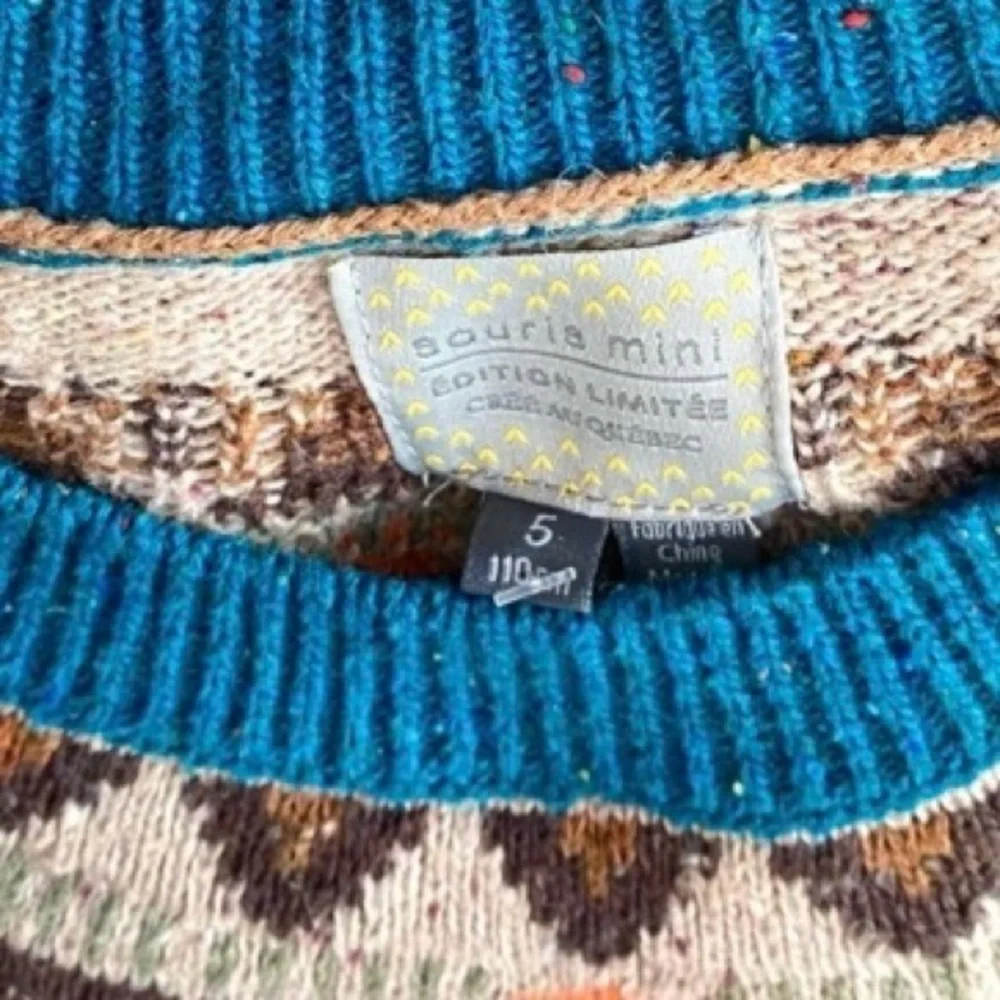 Souris NWT Mini Fair Isle Marled Textured Knit Sweater, Size 5 - Picture 7 of 7